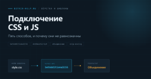 Схема подключения стилей и скриптов в Битрикс: файлы шаблона проходят через API и попадают в объединение